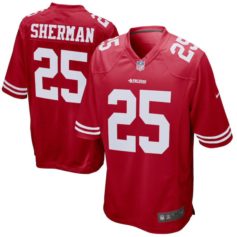 Men San Francisco 49ers 25 Richard Sherman Nike Scarlet Game Player NFL Jersey